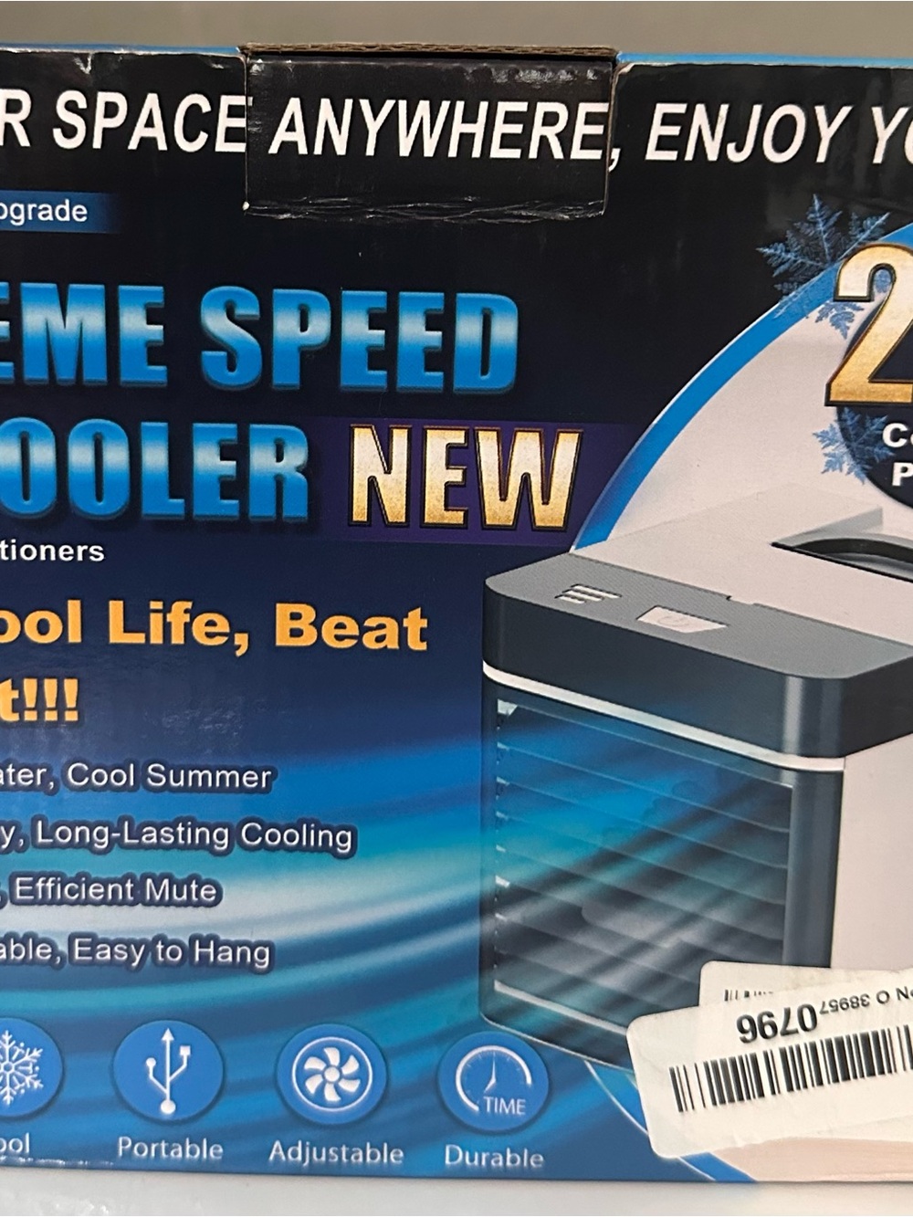 Portable Personal Air Cooler - White/Gray